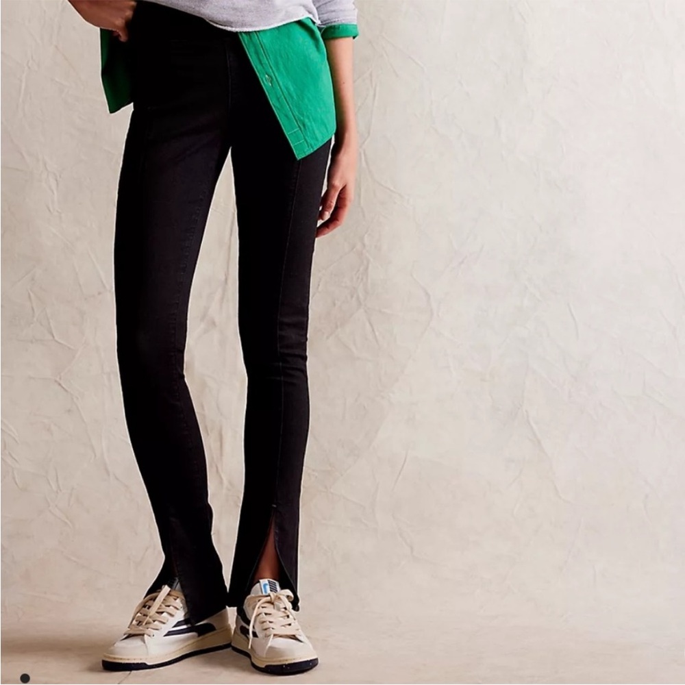 WE THE FREE x Free People Double Dutch Slit Skinny in Black Licorice Sz XS NWT